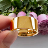 Flat Finish Design 10MM 12MM Wide Glossy Large Men's Shiny Wedding Tungsten Ring