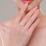 Elegant Natural Pearl AAA Zircon Diamonds Inlaid Minimalist Open 925 Ring