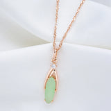 Personality 14K Filled Rose Gold Oval Mist Green AAA Zircon Pendant - Luxury Necklace for Women Party Jewellery