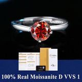 Fabulous 100% Real Moissanite Ring D VVS1 Adjustable Size S925 Sliver GRA Certificate Wedding Rings for Women
