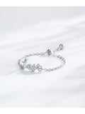 Romantic Love AAAA Lab Created Diamond 925 Sterling Silver Adjustable Chain Ring
