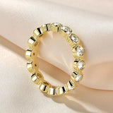 Remarkable Full Eternity Ring Bezel 3mm VVS1 D Colur Round Moissanite Rings