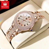 Top Brand Fashion Original Roman Inlaid Zircon Dial Quartz  Waterproof Wrist Watch ForLadies - Ideal Gifts