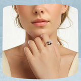Solid 925 Silver Chunky Open Twist Stackable White Gold Plated Pearl Rings