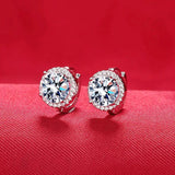 Awesome VVS1 D Colour 0.5 - 1 CT Moissanite Diamonds Round Earrings, Fashionable, Versatile Luxury Fine Jewellery