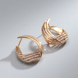 14K Gold Filled Trendy Twist Large Hoops Multilayer AAA Zircon Diamonds Earrings