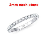 Terrific 2-5mm VVS1 D Colour Moissanite Diamonds Sparkling Eternity Silver Ring