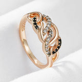 Selection of 14K Filled Gold Black, White AAA Zircon Crystals Cocktail Luxury Rings