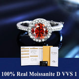 S925 Silver D VVS1 100% Real Moissanite Ring Adjustable Size Pass Diamond with GRA Certificate 18K Plating Rings