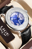 New Arrival Blue Planet Creative Earth Fashion Quartz Wristwatches -  Leather Sport Luminous Dial Mens Watches - The Jewellery Supermarket