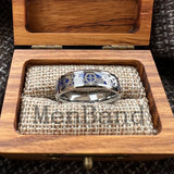 Gear Wheel Blue Carbon Fiber Inlay Unique 6/8mm Tungsten Carbide Wedding Rings