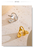 18K Gold Plated High Quality Smooth Stainless Steel Geometric Casting Distinctive