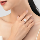 Superb Emerald Cut AAAA Lab Created Diamond 925 Sterling Silver Luxury Ring