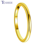 Gold-Color Domed High Polished Finish Tungsten Carbide Men Women Wedding Rings