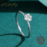 Dainty Twisted Band AAAA Lab Created Diamond Sterling Silver Solitaire Ring