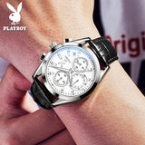 New Luxury Famous Brand Fashion Trendy Original Leather Strap High Quality Waterproof Multifunction Wristwatch
