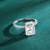 Luxury Radiant Cut AAAA Lab Created Diamond 925 Sterling Silver Fine Rings