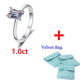 Terrific 1ct Radiant 18k White Gold Plated Moissanite Diamond Wedding Engagement Rings  - GRA Certified Jewellery