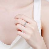 Admirable VVS1 D Colour Moissanite Diamonds Silver 18KGP Engagement Eternity Ring