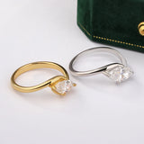 New Design Solitaire 1-2CT Marquise VVS1 D Colour Moissanite Diamonds Silver Ring