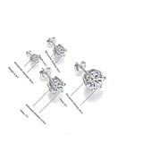Classic 6 Claws D Colour VVS1 0.6, 1, 2, 4 Carat Moissanite Diamonds Earrings Hip Hop Rock Silver Birthday Anniversary Gift - The Jewellery Supermarket
