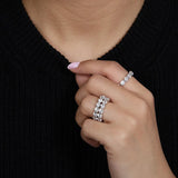 Popular Full Moissanite Eternity Engagement Wedding Rings for Women 925 Sterling Silver White Gold Plated Fine Rings