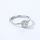 Trendy 925 Sterling Silver Brilliant Round AAAA Lab Created Diamond Rings