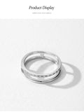 Minimalist Hollow Sterling Silver AAAA Lab Created Diamond Double Layered Ring