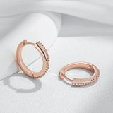 14 Karat Rolled Gold Luxury Design Full AAA Zircon Diamonds Hoop Earrings
