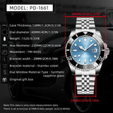 Top Brand PD1661 Water Ghost Watch Luxury Automatic Mechanical Watches NH35 Auto Date Sport Dive BGW-9 Watch For Men