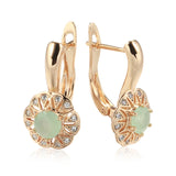 14 Karat Gold Filled Lake Green AAA Zircon Crystal Classic Trendy Drop Earrings For Women