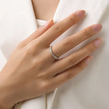 New  Geometric Line 925 Silver Fashion Dazzling AAAA Lab Created Diamond Rings