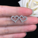 Charming Heart Shape 18KGP Moissanite Diamonds Jewellery Set for Women - Silver Necklace Stud Earrings - The Jewellery Supermarket