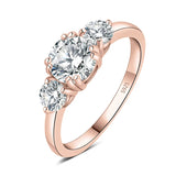 3 Stone D Colour 1.4ct Moissanite Diamonds Sterling Silver Wedding Engagement Rings for Women 18KGP Fine Jewellery
