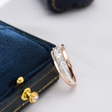 14 Karat Filled Gold Luxury Three Big White AAA Zircon Diamonds Gold Silver Colour Mix Rings
