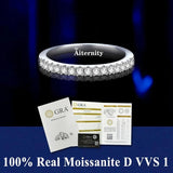 Stunning  VVS1 D Colour 100% Moissanite Diamond Eternity 925 Sterling Silver Wedding Engagement Rings for Women