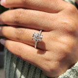 Fabulous 1-2 Carat Oval Cut VVS1 D Colour Moissanite Diamond Silver Wedding Ring