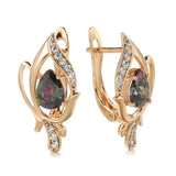 Elegant Rolled 14K Rose Gold Vintage Style Drop Earrings with Gradient AAA Zircon Diamonds Fashion Fine Jewellery