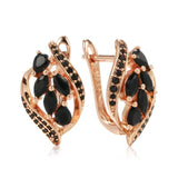 New Arrival Black AAA Zircon Crystals Full Paved Earrings For Women Luxury 14K Filled Rose Gold Daily Jewellery