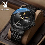 Top Brand Luxury Mechanical Watch for Men - Grey Dial Stainless Steel Waterproof Date Week Automatic WristWatches