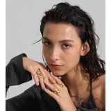 18K Gold Plated High Quality Smooth Stainless Steel Geometric Casting Distinctive