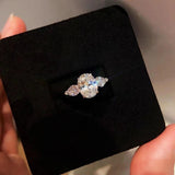 3-Stone GRA Certified 2CT Oval Cut Moissanite Diamonds Ladies Rings 925 Silver Engagement Wedding Band Jewellery