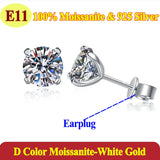 Luxury 0.5-3 Carats Cushion Marquise Oval Moissanite Diamonds Silver Stud Earrings