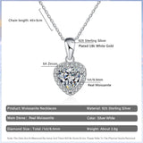 Remarkable 1CT Special Shape Cut Moissanite Diamond 18k White Gold  Plated Heart 925 Sterling Silver Necklace