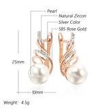 14 Karat Gold Filled Fashion Geometry Pearl AAA Zircon Diamonds Drop Earrings for Women