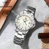 NEW Luxury Brand 38mm Stainless Steel GMT Movement Sapphire Glass 20Bar Waterproof AD2063 Diver Quartz Watches