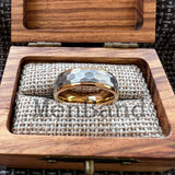 Stepped Edges Multifaceted Hammered Brushed Finish 6/8MM Tungsten Carbide Rings
