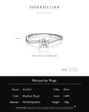 Awesome 4.5mm Round Sterling Silver VVS1 D Colour Moissanite Solitaire Ring