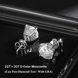 Stunning GRA Certified 2CT D Colour Moissanite Diamonds Stud Earrings For Women S925 Silver Earrings Fine Jewellery - The Jewellery Supermarket