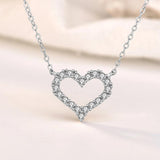 Charming Heart Shape 18KGP Moissanite Diamonds Jewellery Set for Women - Silver Necklace Stud Earrings - The Jewellery Supermarket